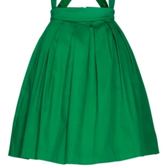 Set of MAGICALLY MADE PINUP COLLECTION GREEN SATEEN PINAFORE SKIRT with Cape - Picture 8 of 13
